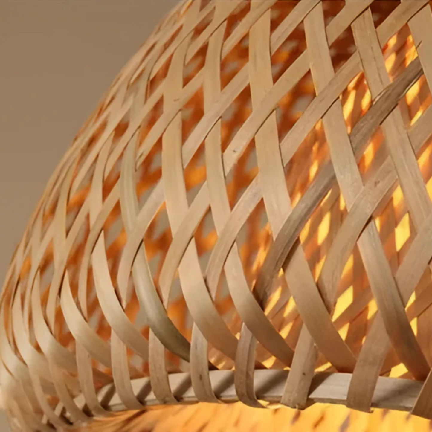 Natural Rattan Hanging Light Fixture