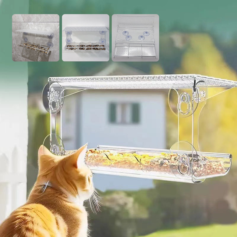 Easy Install Suction Cup Bird House with Clear Window - Fesara