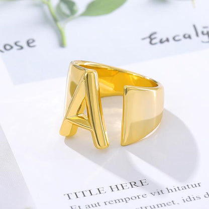Personalized Alphabet Letter Ring