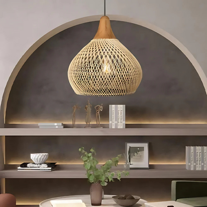 Natural Woven Hanging Light Fixture