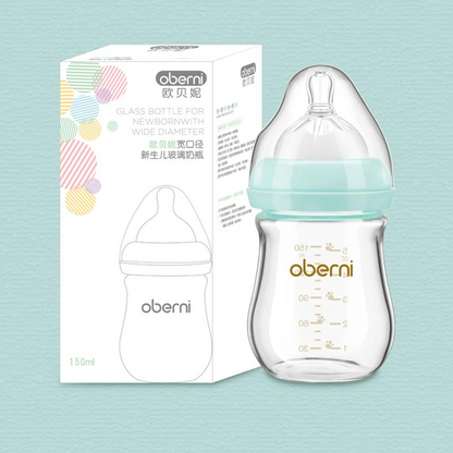 Gentle Baby Bottle with Silicone Nipple - Safe Anti Colic