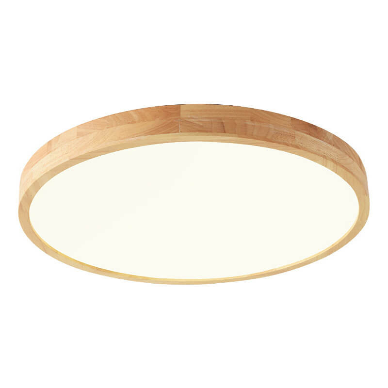 Slim Wooden Round LED Ceiling Light Fixture - Fesara