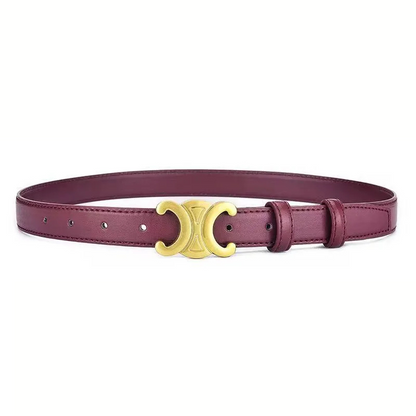 Luxury Gold Buckle Leather Belt