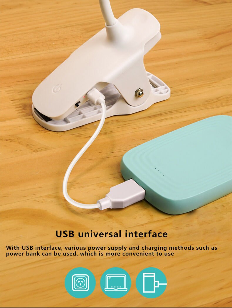 Compact Portable LED Desk Lamp with USB Rechargeable Nightlight