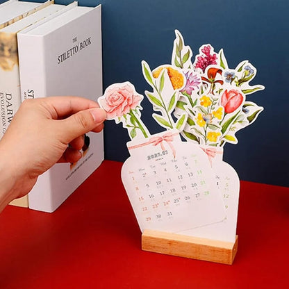 Stylish Wooden Frame 2024 Office Desk Calendar