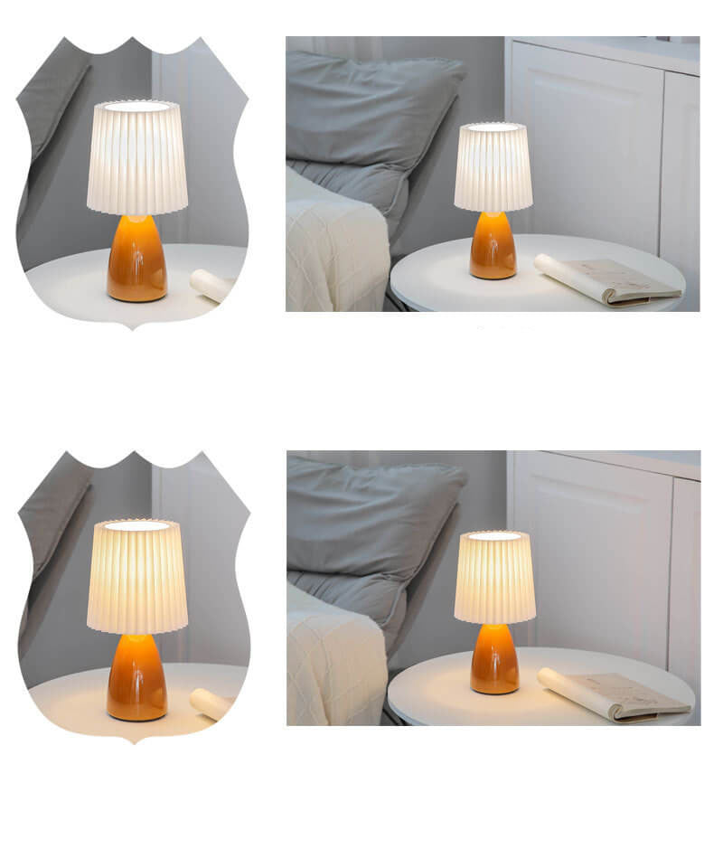 Simple Glass Folded Shade Desk Lamp