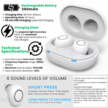 Wireless Rechargeable Hearing Aids for Adults
