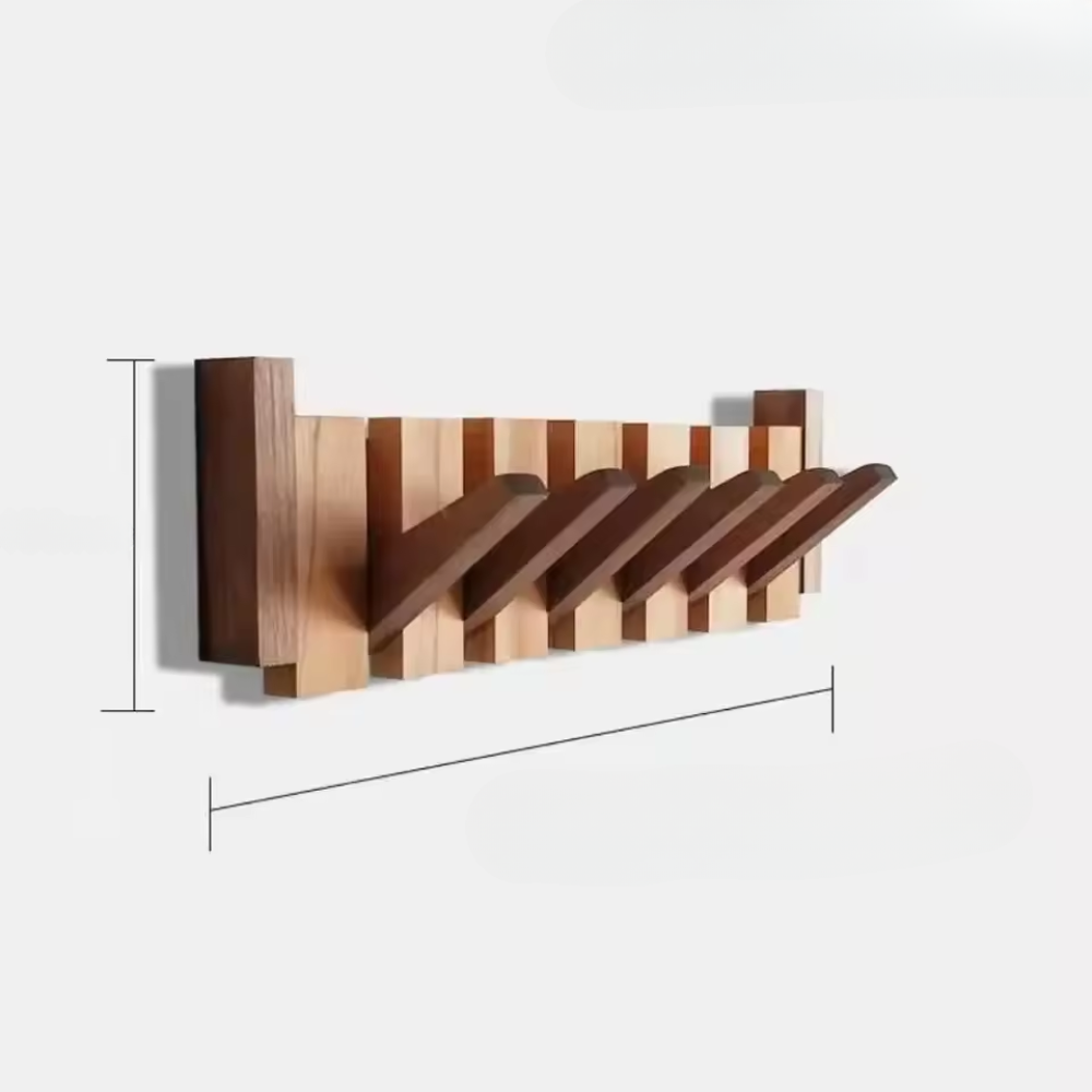 Rustic Wood Coat Rack in Musical Key Style