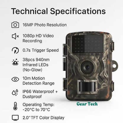Motion Activated Night Vision Game Camera