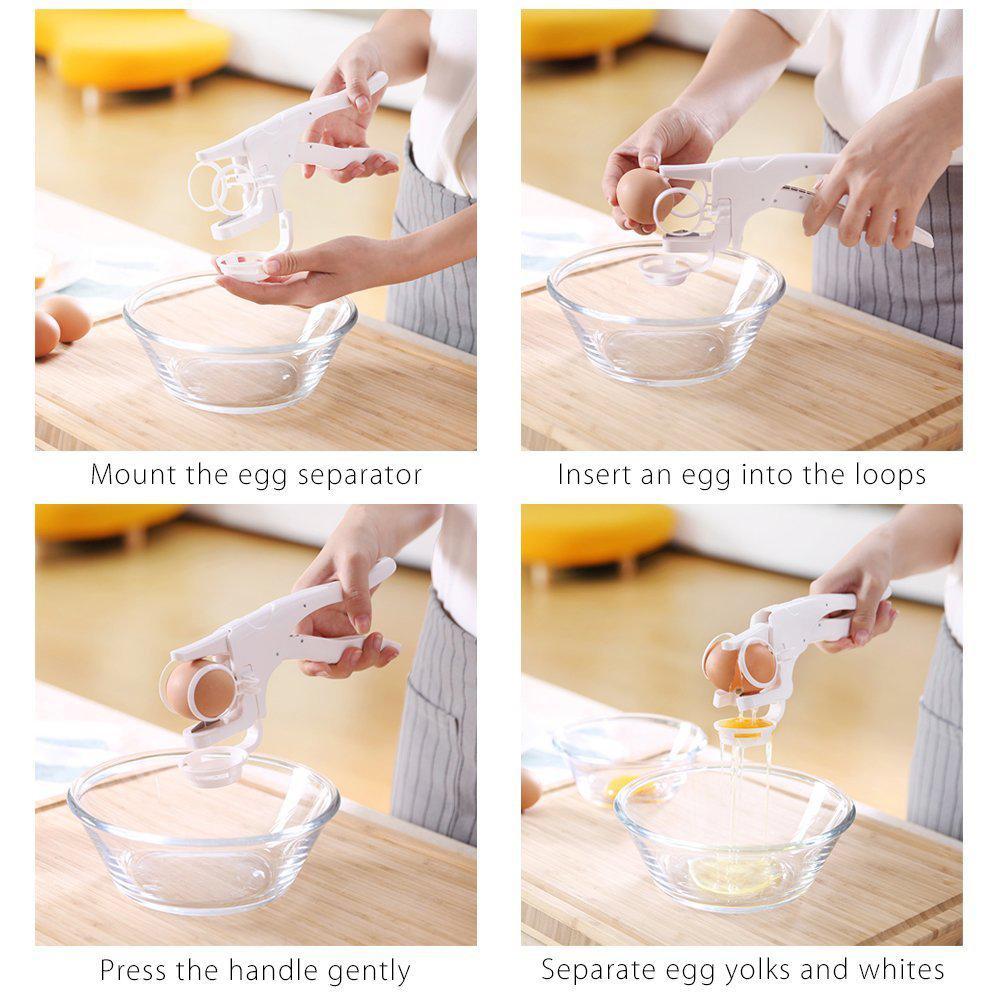 Easy Egg Cracker Handheld White Separator Tool