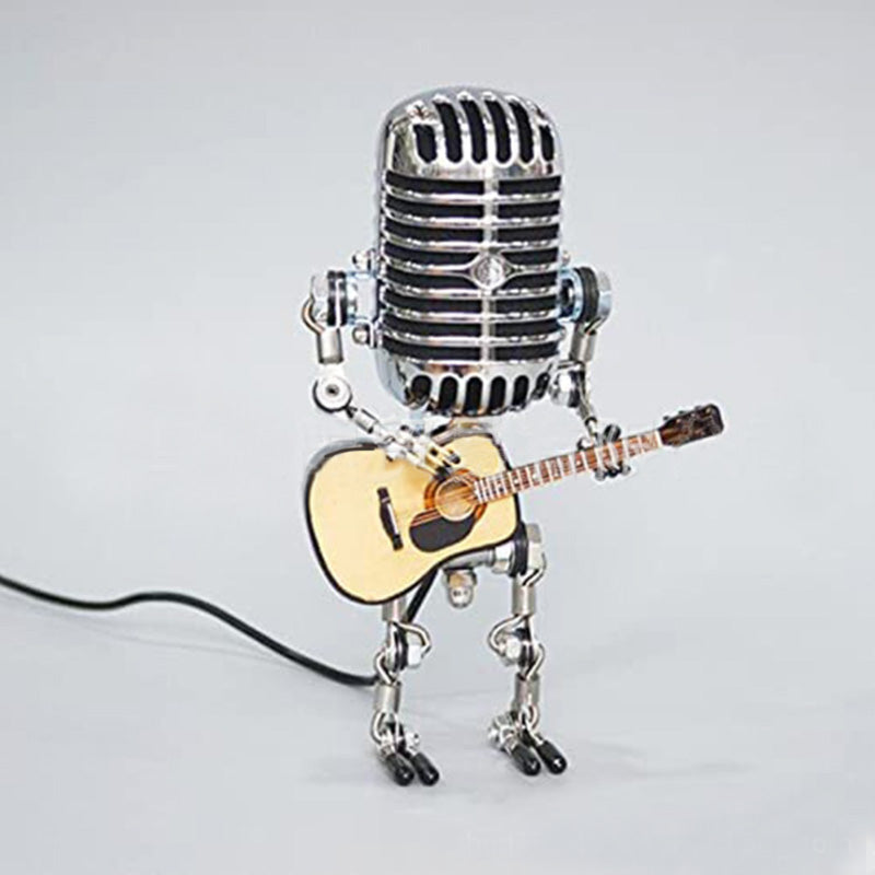 Vintage Style Microphone Robot Figure