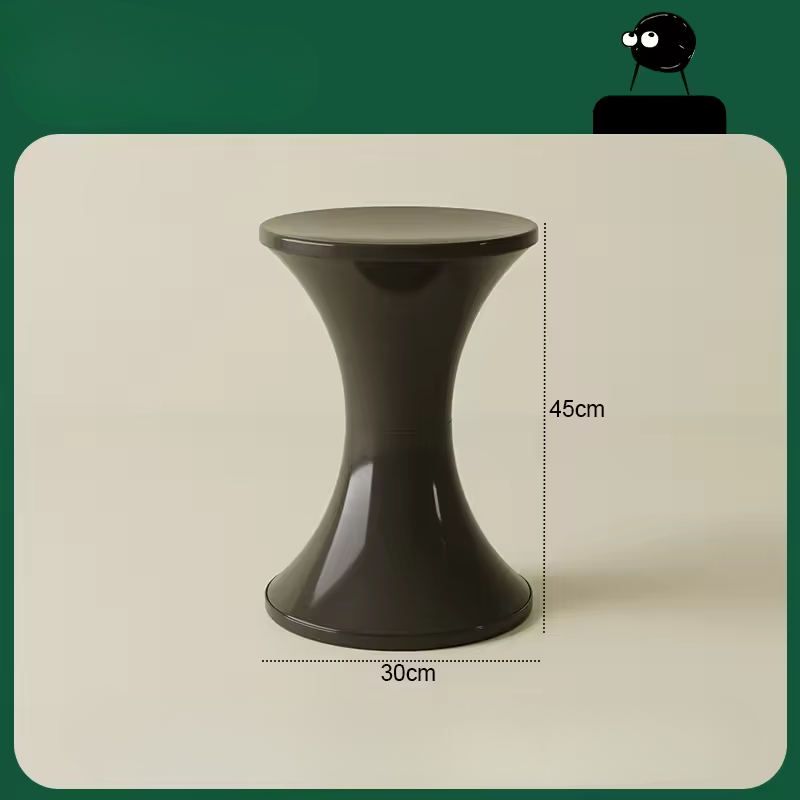 Stylish Plastic End Table with Wide Hourglass Shape