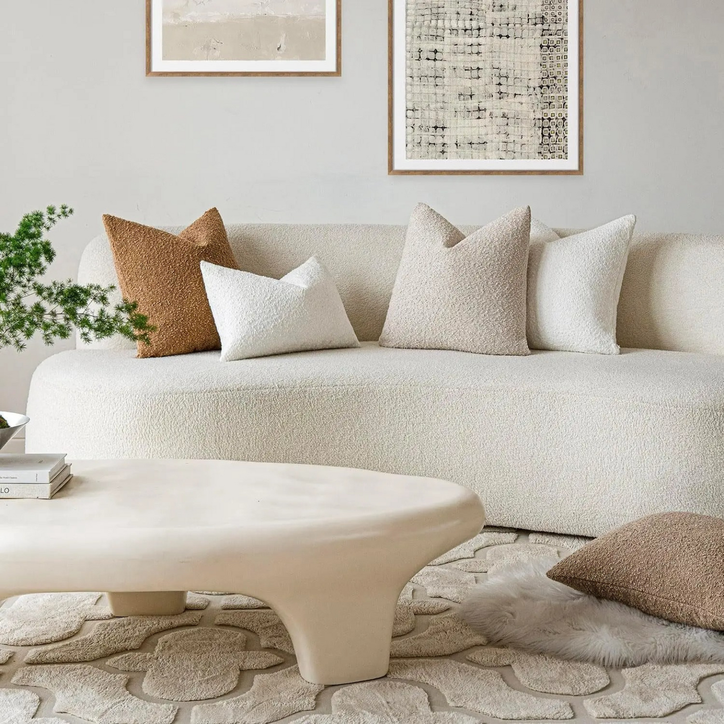Plush Tulum Throw Pillow Cover 45x45cm Soft Cushion