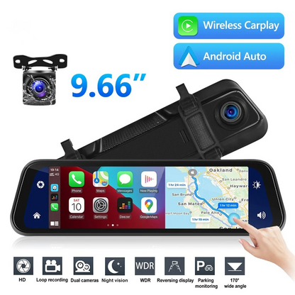 Advanced HD Car Mirror Dash Camera with Wi-Fi Connectivity