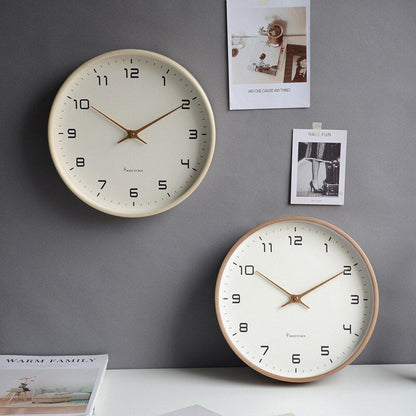 Simple White Wooden Wall Clock Scandinavian Design - Fesara