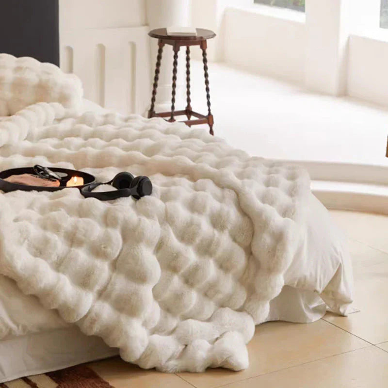 Plush Faux Fur Throw Blanket - Fesara
