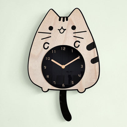 Fun Feline Pendulum Wall Clock