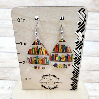 Simple Wooden Book Earrings