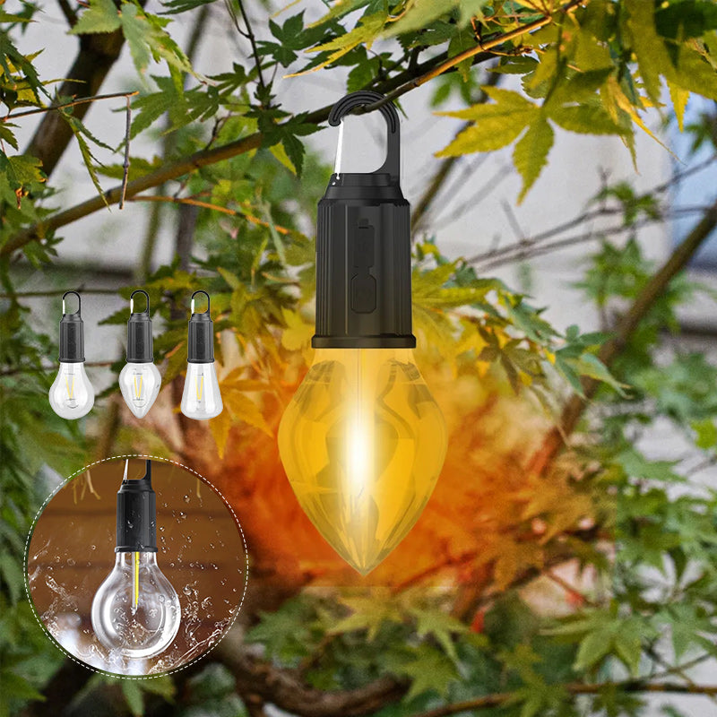 Vintage Portable LED Camp Lamp with USB Charger