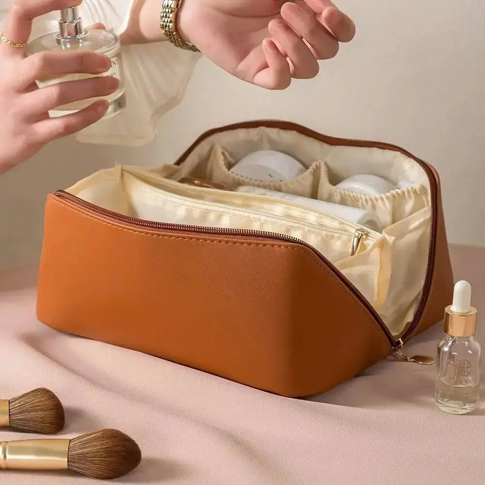 Spacious Travel Makeup Case – Cosmetic Storage Bag