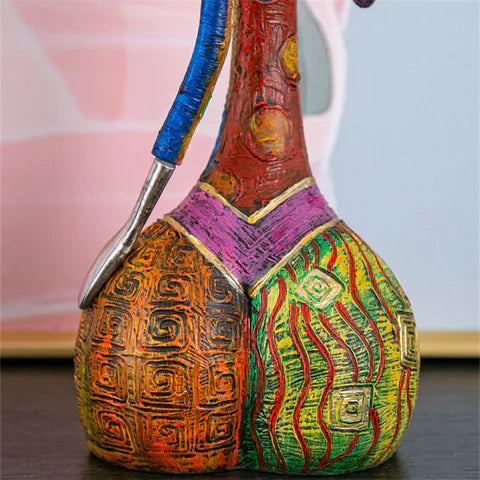 Vibrant Female Figurine Sculpture – Handmade Colorful Resin Art