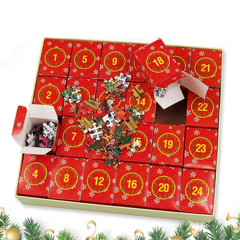 Festive Holiday Countdown Puzzle Calendar - 1008 Piece Jigsaw
