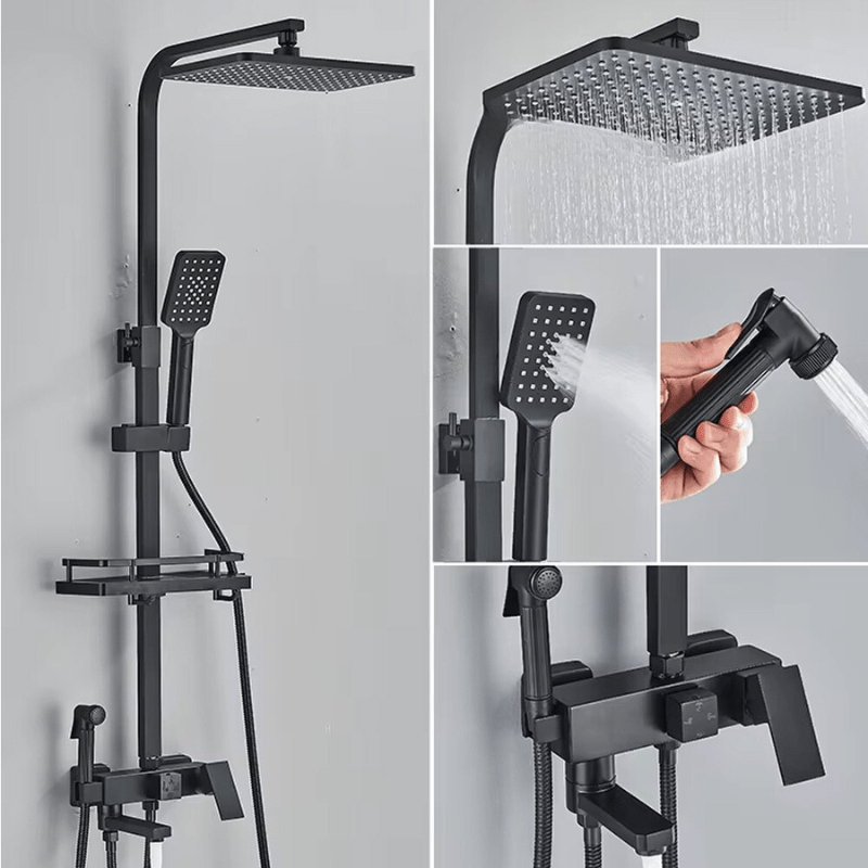Premium 4-in-1 Shower Head Set with Brass Finish