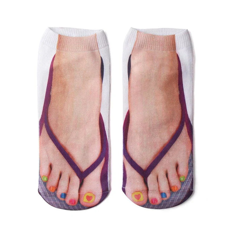 Fashionable Nail Art Crew Socks - Fesara