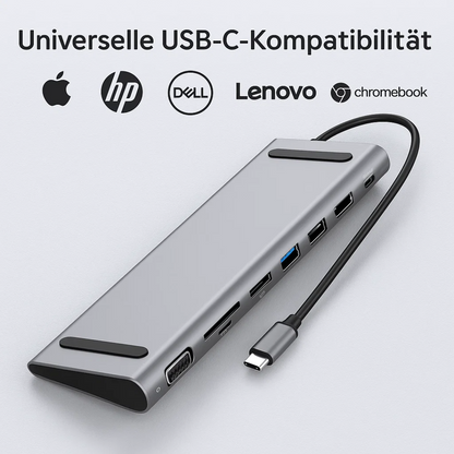 Compact USB-C Laptop Dock with HDMI and Ethernet Ports