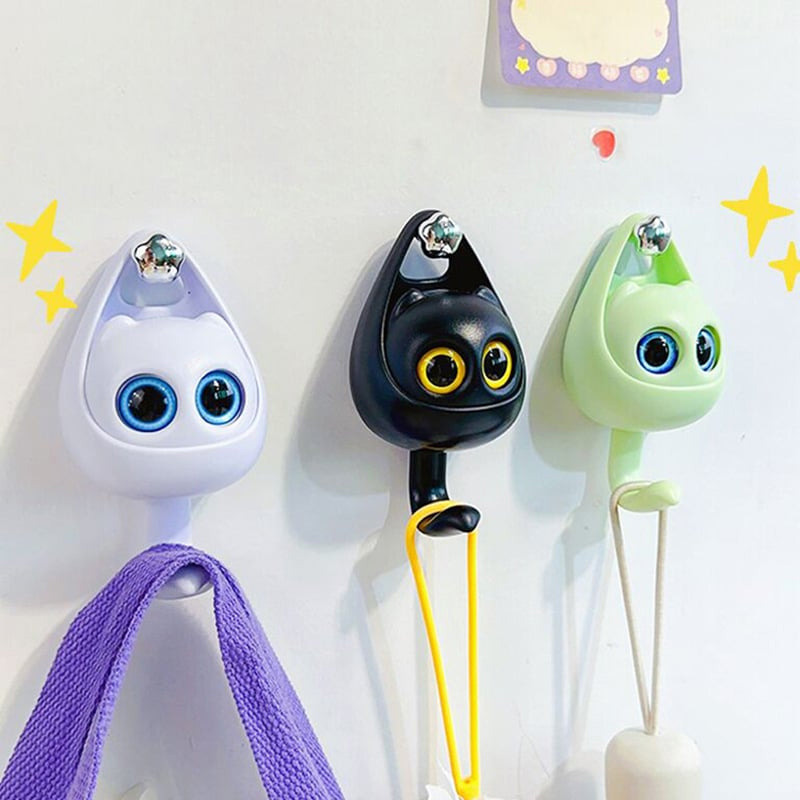 Adorable Smiling Cat Wall Hooks
