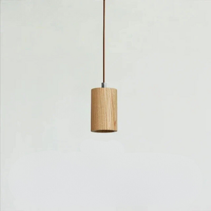 Natural Wood LED Hanging Light Fixture