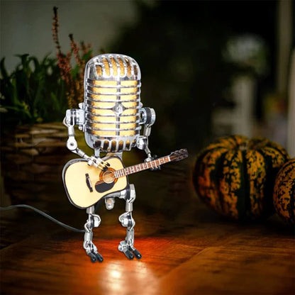 Vintage Style Microphone Robot Figure