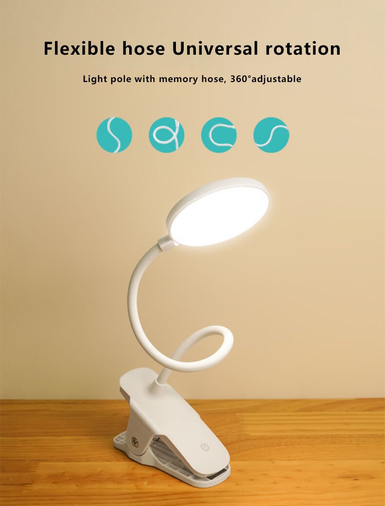 Compact Portable LED Desk Lamp with USB Rechargeable Nightlight