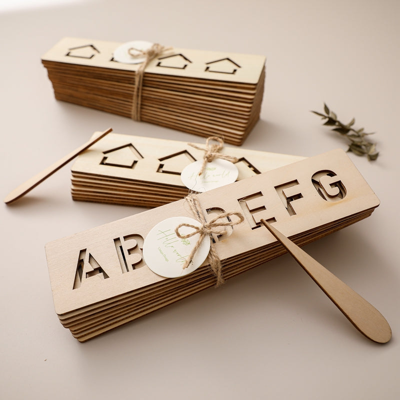 Wooden Alphabet Letter Tracing Templates for Kids
