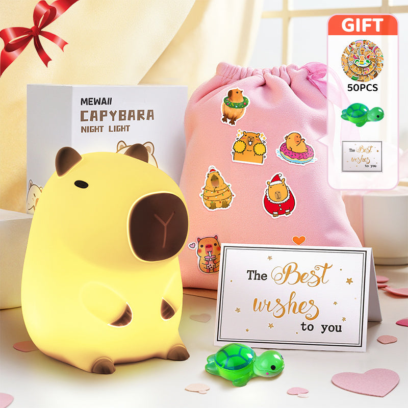 Cute Plush Capybara Soft Night Lamp for Kids Adults