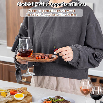 Stylish Snack Plate with Wine Glass Holder