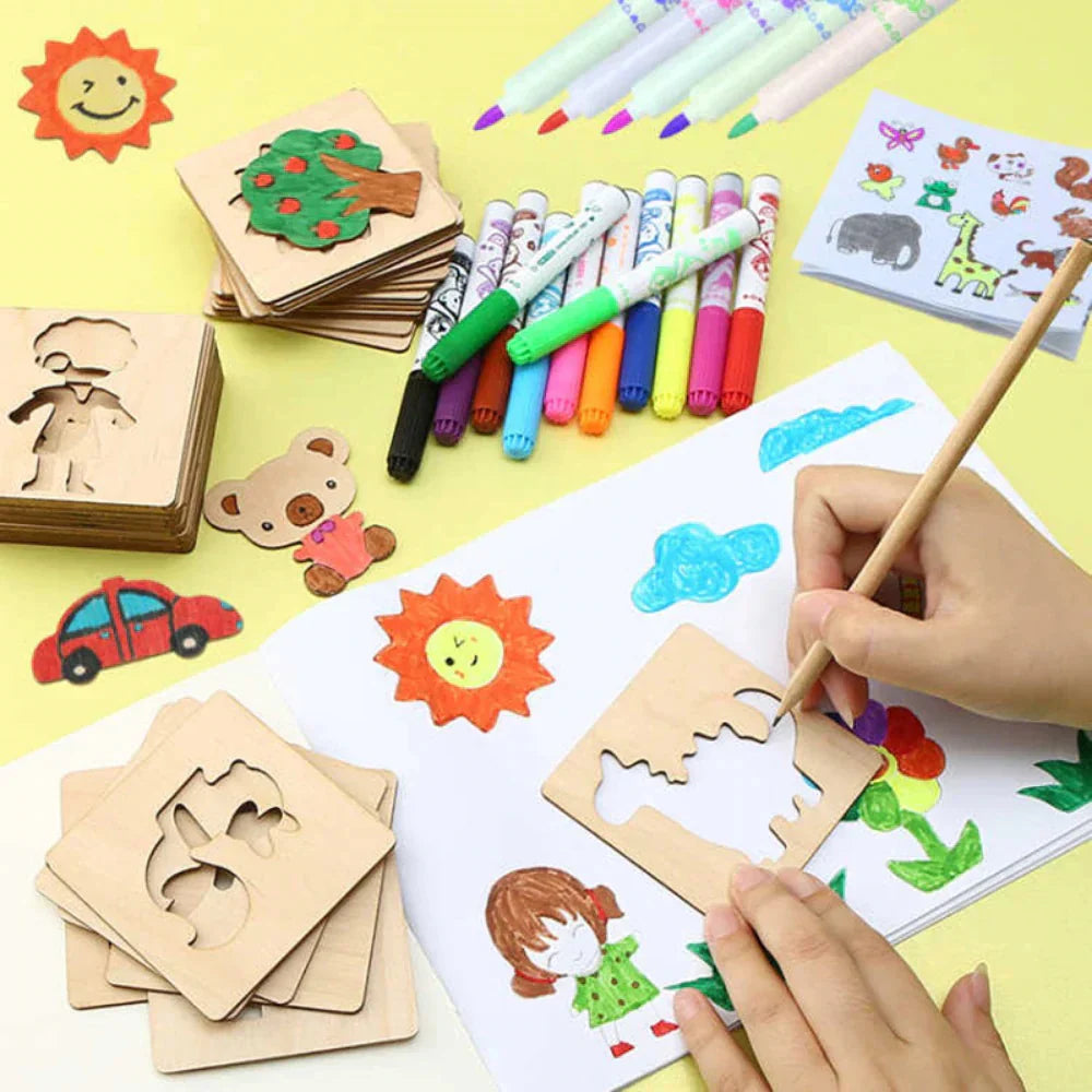 Fun Art Stencils for Kids Drawing Shapes - Fesara
