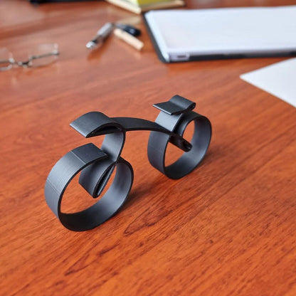 Stylish Bike Figure | Sleek Metal Art | Black Cycling Decor