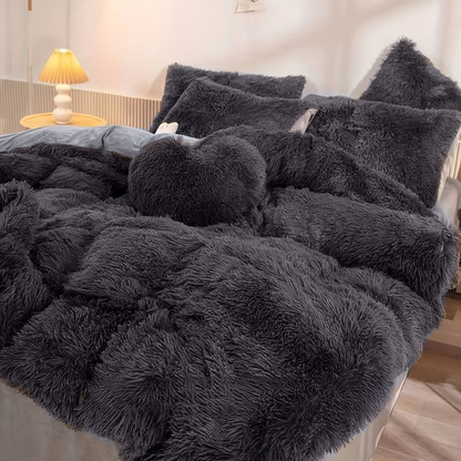 Soft Plush Velvet Duvet Cover Set for Cozy Bedding