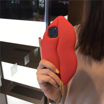 Fun Red Lips Silicone iPhone Phone Case