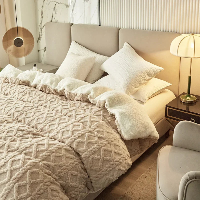 Plush Double Sided Soft Duvet Cover Set