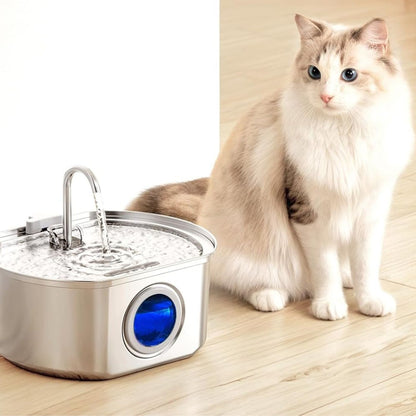 Pet Stainless Steel Water Fountain with Flowing Stream