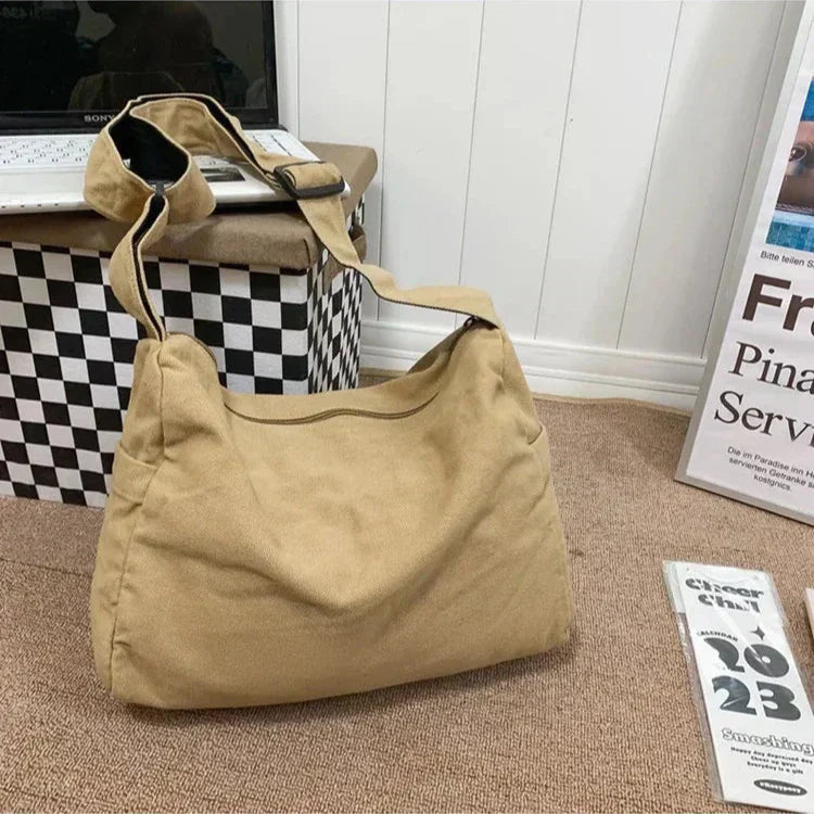 Practical Canvas Crossbody Messenger Bag for Daily Use