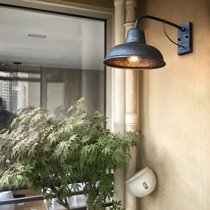 Lyvix - Black Outdoor Wall Lantern, Vintage Industrial Design for Exterior Lighting-5