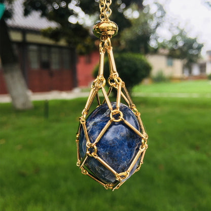 Sparkling Gemstone Crystal Pendant Necklace
