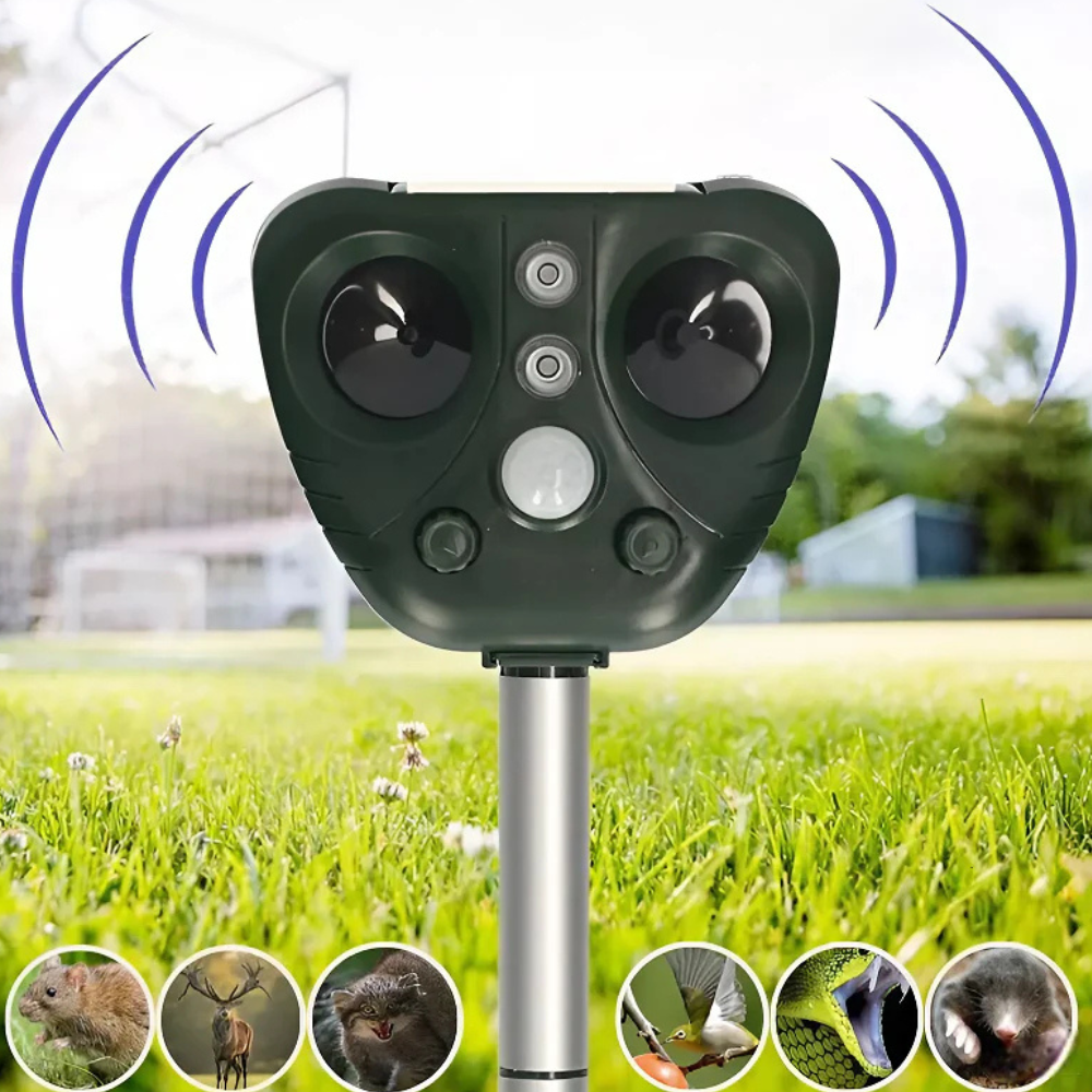 Effective Solar Powered Bird Repellent Outdoor Yard Device