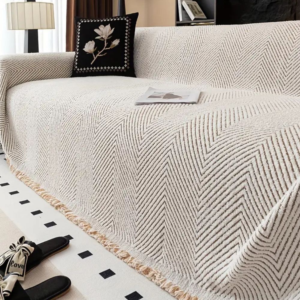Stylish Sofa Cover with Classic Weave Design