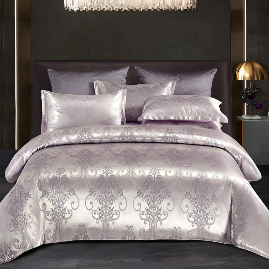 Soft Floral Pattern Satin Duvet Cover Set
