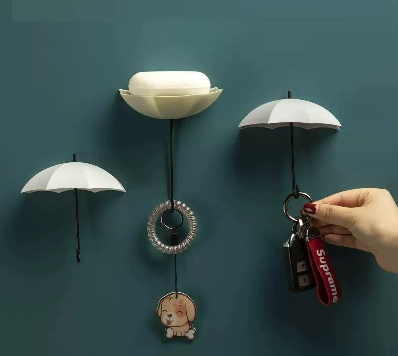 Simple Umbrella Key Hook with Coat Hanger