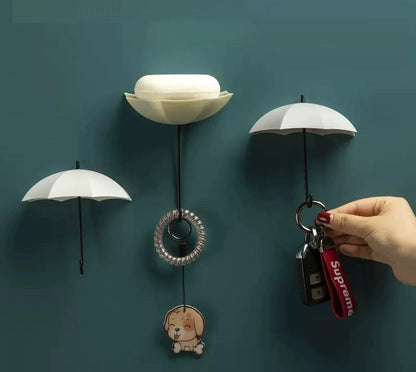 Simple Umbrella Key Hook with Coat Hanger